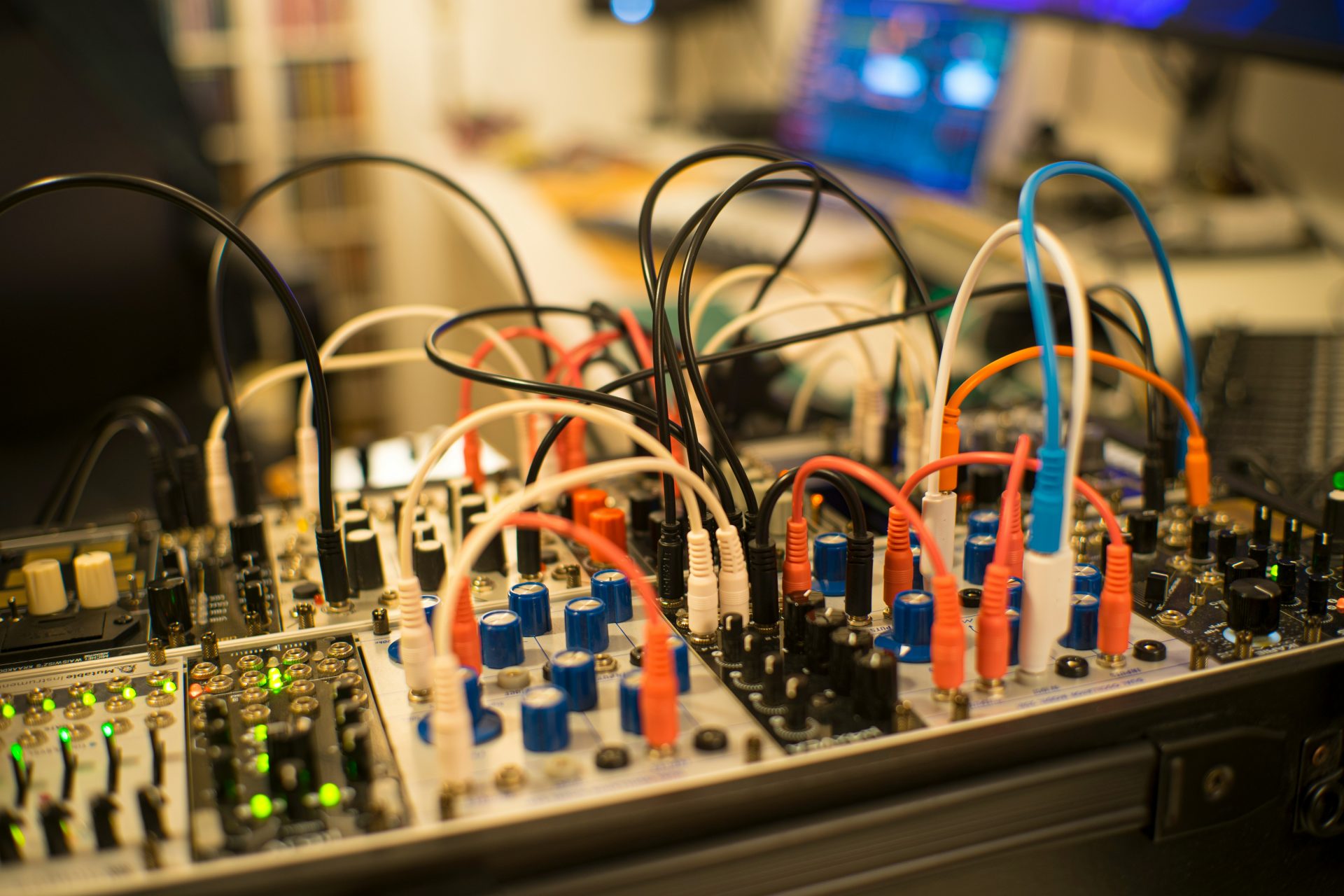 a close up of a control board with many wires